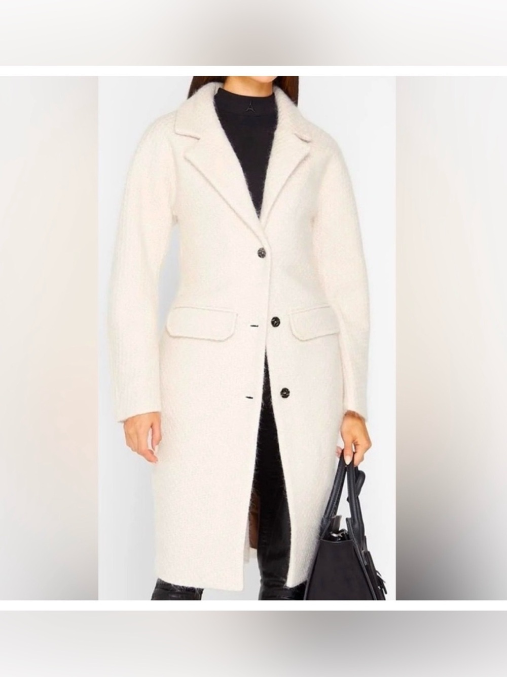 Manière De Voir Boucle Tweed Coat Dress Cream Old Money Sofia Richie NWT 0 - Picture 4 of 11
